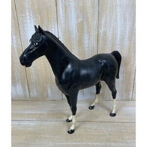 Vintage 1960's Louis Marx Thunderbolt Horse Black 13" Best of the West toy line